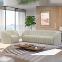 Ver imagem 7 de Kit Sofá 4 Lugares para Sala Estar 292 Cm com 01 Poltrona Lazio M03 Bouclê Bege Claro - Lyam Decor