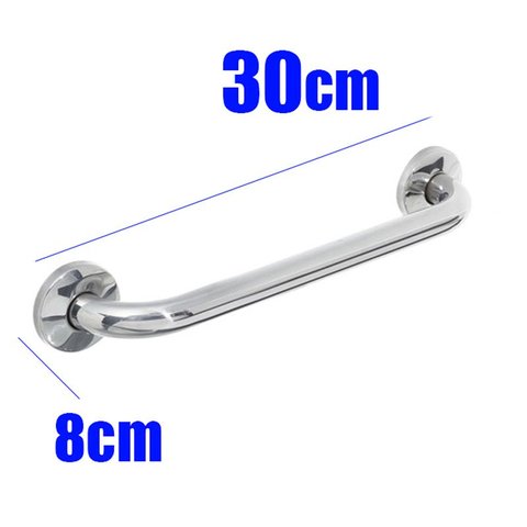 Alça de Apoio Banheiro Inox Barra 30cm Idoso Cadeirante Deficiente Acessibilidade Kit 2 unidades