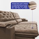 Ver imagem 5 de Sofá Retrátil e Reclinável 2,25m Stadium Molas Ensacadas Velupluma Castor Cama Inbox
