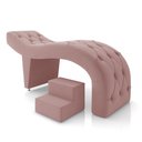 Ver imagem 1 de Maca de Estética para Massagem Cílios Fixa Lash Estofada com Escada Veludo Rose G83 - Gran Belo Maca