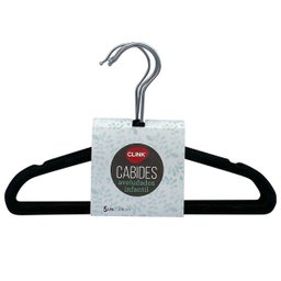 Cabide de Veludo Infantil Vmh Preto com 5 Unidades - 4 Cabide de Veludo Infantil Vmh Preto com 5 Unidades - 4