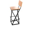 Ver imagem 3 de Banqueta Alta Industrial Cozinha Bar Balcão Bistro Zenite com Encosto Madeira Metalon Preto.