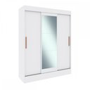 Ver imagem 2 de Guarda-Roupa Solteiro Marselha 3 Portas 2 Gavetas com Espelho Branco - Doripel Móveis