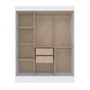 Ver imagem 3 de Guarda-Roupa Solteiro Marselha 3 Portas 2 Gavetas com Espelho Branco - Doripel Móveis