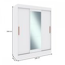 Ver imagem 4 de Guarda-Roupa Solteiro Marselha 3 Portas 2 Gavetas com Espelho Branco - Doripel Móveis