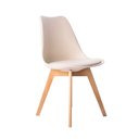 Ver imagem 3 de Cadeira Leda Eames Jantar Cozinha com Assento Estofado Creme