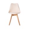 Cadeira Leda Eames Jantar Cozinha com Assento Estofado Creme - 2