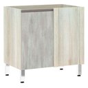 Ver imagem 1 de Balcão Sem Tampo Canto Reto Luciane 80cm Luci Legno Crem e Concreto
