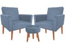 Ver imagem 2 de Kit 2 Poltrona Decorativa Nina e Puff Suede Grafitte