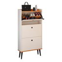 Ver imagem 1 de Sapateira Vertical Dark 3 Gavetas Basculantes Organizadora Calçados Retrô - Off White/cinamomo