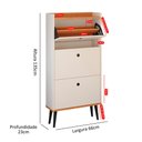 Ver imagem 6 de Sapateira Vertical Dark 3 Gavetas Basculantes Organizadora Calçados Retrô - Off White/cinamomo