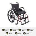 Ver imagem 3 de Cadeira de Rodas Liberty Pneu Inflável 44cm 100kg Prolife