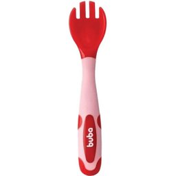 Kit Talher Infantil Flexivel Colher e Garfo Rosa Buba 12617 - 2