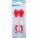 Ver imagem 1 de Kit Talher Infantil Flexivel Colher e Garfo Rosa Buba 12617