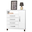 Ver imagem 2 de Cômoda Sapateira 1 Porta 4 Gavetas Cannes Branco Incorplac