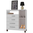 Ver imagem 4 de Cômoda Sapateira 1 Porta 4 Gavetas Cannes Branco Incorplac