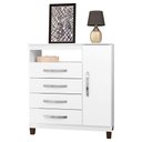 Ver imagem 1 de Cômoda Sapateira 1 Porta 4 Gavetas Cannes Branco Incorplac