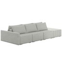 Ver imagem 1 de Sofá Ilha Modular com Puff para Sala Living 312cm Georgia K04 Linho Cinza - Mpozenato