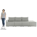 Ver imagem 5 de Sofá Ilha Modular com Puff para Sala Living 312cm Georgia K04 Linho Cinza - Mpozenato