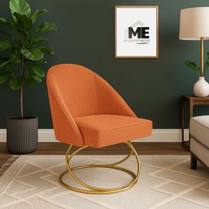 Cadeira Poltrona Lua Bouclê Base Luxo:terra Cota