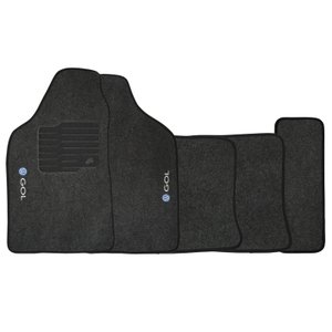 Jogo de Tapete Automotivo Carpete Gol G2 Bola 1995 À 2004 Soft Logo Bordado Grafite 5 Peças S/m Soft