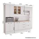Ver imagem 4 de Cozinha Milla Ava 12 Portas 5 Gavetas MDF 290cm Branco Móveis Carraro