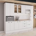 Ver imagem 1 de Cozinha Milla Ava 12 Portas 5 Gavetas MDF 290cm Branco Móveis Carraro