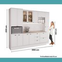 Ver mais imagens de Cozinha Milla Ava 12 Portas 5 Gavetas MDF 290cm Branco Móveis Carraro