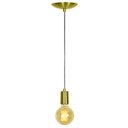 Ver imagem 3 de Lustre Pendente Tubo Cilindro Alumínio Dourado Fio 1.20m