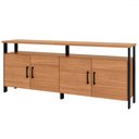 Ver imagem 2 de Balcão Buffet 4 Portas 100% Mdf Industrial F45 Freijó/preto Fosco - Pradel