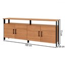 Ver imagem 4 de Balcão Buffet 4 Portas 100% Mdf Industrial F45 Freijó/preto Fosco - Pradel
