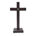 Ver imagem 4 de Crucifixo Mesa E Parede Madeira São Bento Madeira Escura OV 18 Cm