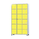 Ver imagem 1 de Armário Roupeiro de Aço 18 Portas para Vestiário Academia Locker Amarelo com Chave
