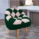 Ver imagem 1 de Poltrona Paloma Escritório Sala Pé Palito Suede Verde e Suede Rosa Bebê - Dominic Decor