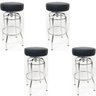 Kit 4 Banquetas Bar Alta Giratória Cromada Assento Preto - Poltronas do Sul - 1