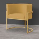 Ver imagem 3 de Kit 2 Poltronas Decorativa Sala de Estar Luana Base Gold Veludo Amarelo - Montanaris Decor Md Montan