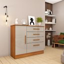 Ver imagem 1 de Cômoda para Quarto com Sapateira 4 Gavetas - Chicago-cinamomo/off White - Tcil Móveis