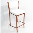 Ver imagem 1 de Banqueta Empilhável Cobre Altura 65cm Assento e Encosto Branco - Poltronas do Sul