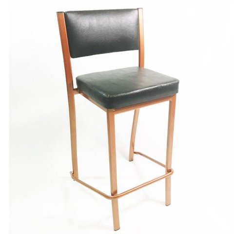 Banqueta EMPILHÁVEL Cobre Altura 65cm assento e encosto Preto - Poltronas do Sul