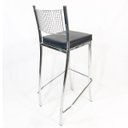 Ver imagem 4 de Banqueta EMPILHÁVEL cromada Altura 65cm assento preto - Poltronas do Sul