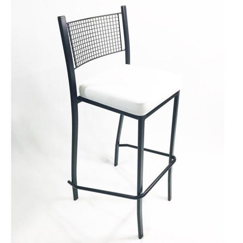 Banqueta EMPILHÁVEL Preta altura 65cm assento branco - Poltronas do Sul