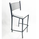 Ver imagem 1 de Banqueta EMPILHÁVEL Preta altura 65cm assento branco - Poltronas do Sul