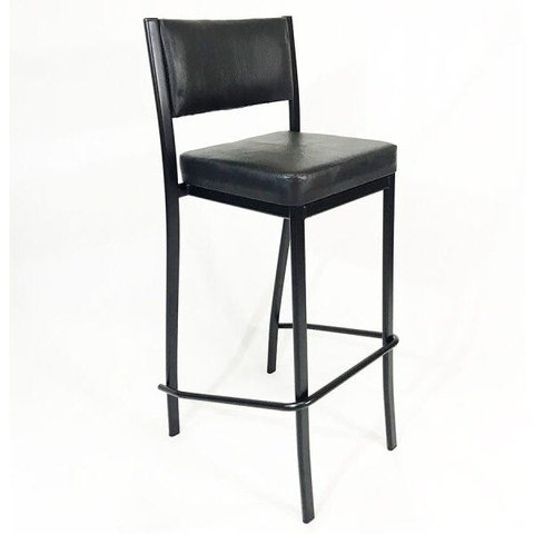 Banqueta EMPILHÁVEL Preta Altura 65cm assento e encosto Preto - Poltronas do Sul