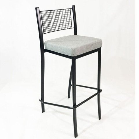 Banqueta EMPILHÁVEL Preta Altura 65cm assento Linho - Poltronas do Sul
