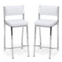 Ver imagem 1 de Kit 2 Banquetas EMPILHÁVEL cromada Altura 65cm assento e encosto branco - Poltronas do Sul