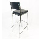 Ver imagem 5 de Kit 2 Banquetas EMPILHÁVEL cromada Altura 65cm assento e encosto preto - Poltronas do Sul