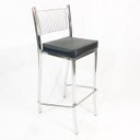 Ver imagem 3 de Kit 2 Banquetas EMPILHÁVEL cromada Altura 65cm assento preto - Poltronas do Sul