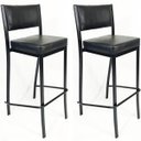Ver imagem 1 de Kit 2 Banquetas EMPILHÁVEL Preta Altura 65cm assento e encosto Preto - Poltronas do Sul