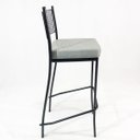 Ver imagem 4 de Kit 2 Banquetas EMPILHÁVEL Preta Altura 65cm assento Linho - Poltronas do Sul