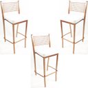 Ver imagem 1 de Kit 3 Banquetas EMPILHÁVEL Cobre Altura 65cm assento branco - Poltronas do Sul